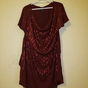 Maroon plus size dress